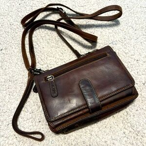 Buffalo Leather Handbag with Built In Wallet